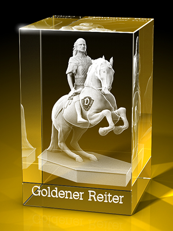 Goldener Reiter dynamisch - Quader – GLASFOTO.COM